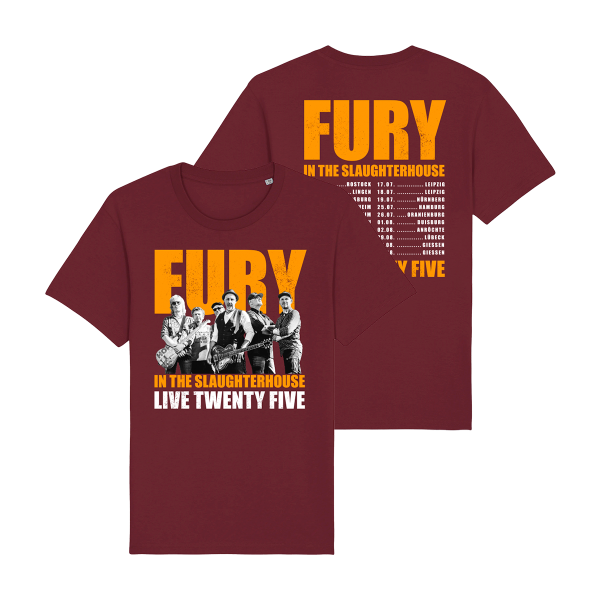 T-Shirt - Tour-Live25, burgundy