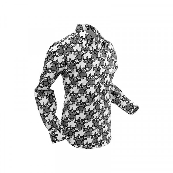 Hemd - Blume, schwarz/weiss
