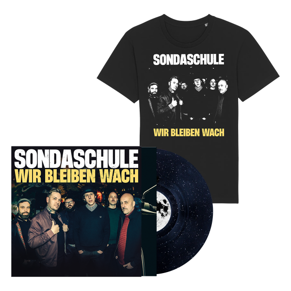 Bundle: Vinyl Sterne + T-Shirt - „WIR BLEIBEN WACH"