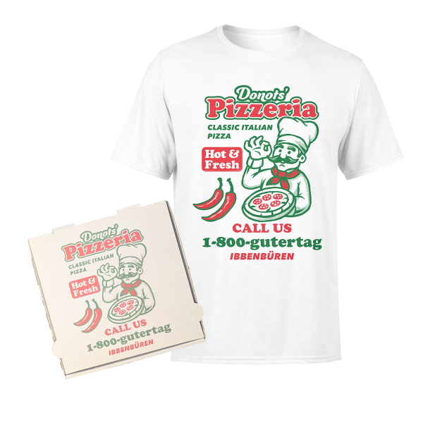 Limitiertes Special DONOTS PIZZA KARTON + PIZZERIA SHIRT