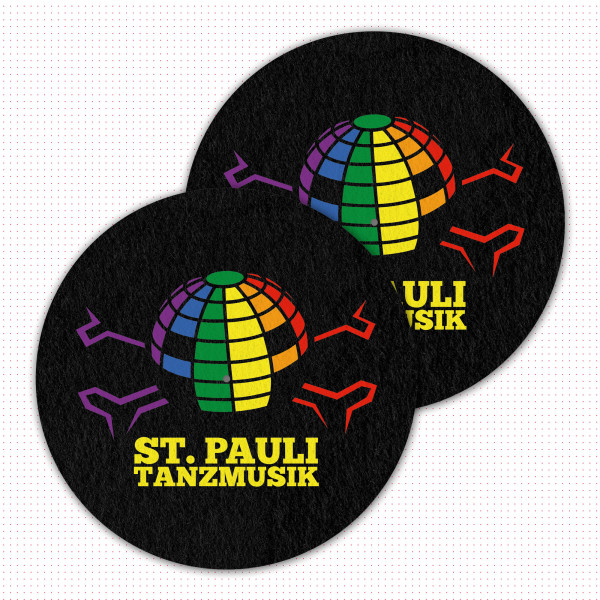 2er Pack Slipmat - St. Pauli Tanzmusik, schwarz/bunt