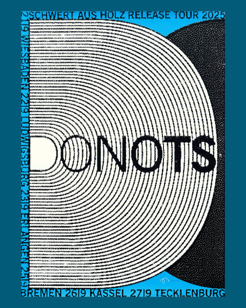 Donots Siebdruckposter - Schwert aus Holz Release Tour 2025