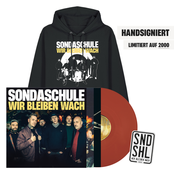 Bundle: Ltd. Special Vinyl + Hoodie - „WIR BLEIBEN WACH“ - handsigniert