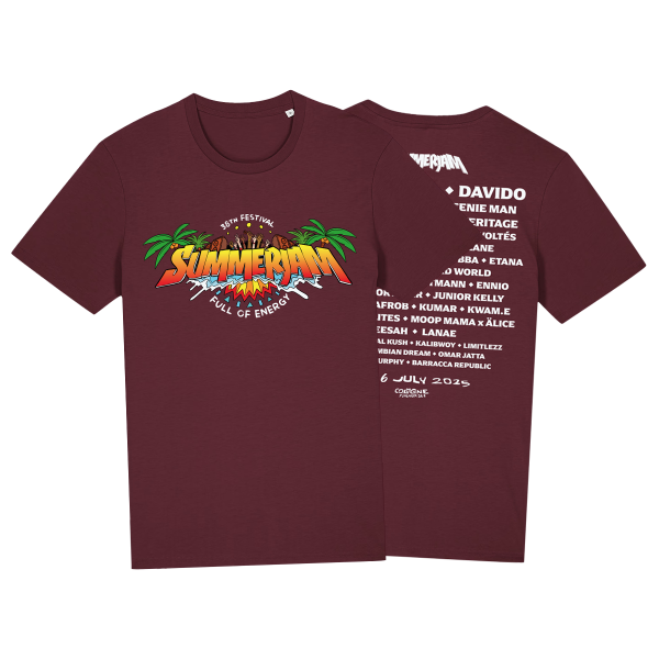 T-Shirt - Logo - Summerjam 2025, burgundy