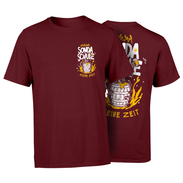 T-Shirt - Keine Zeit, weinrot