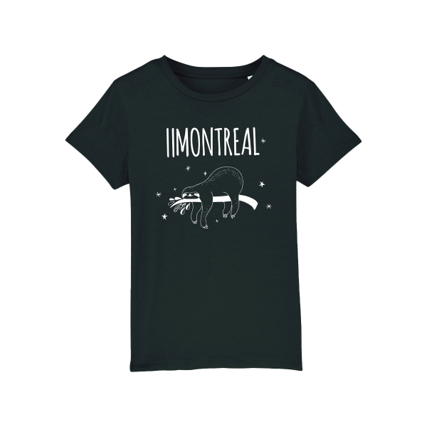 Kids T-Shirt - Faultier, schwarz