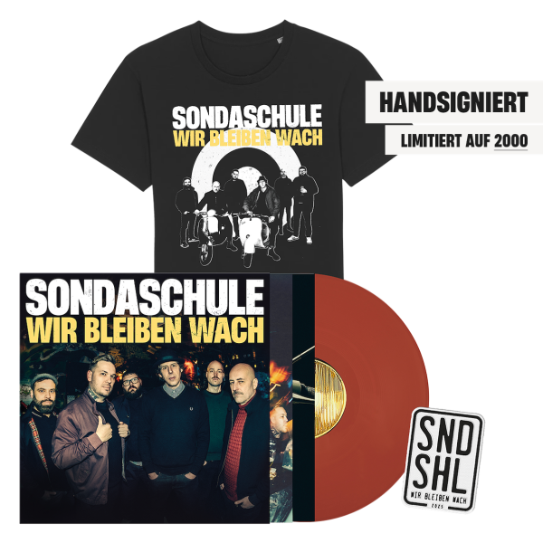Bundle: Ltd. Special Vinyl + T-Shirt - „WIR BLEIBEN WACH“ - handsigniert