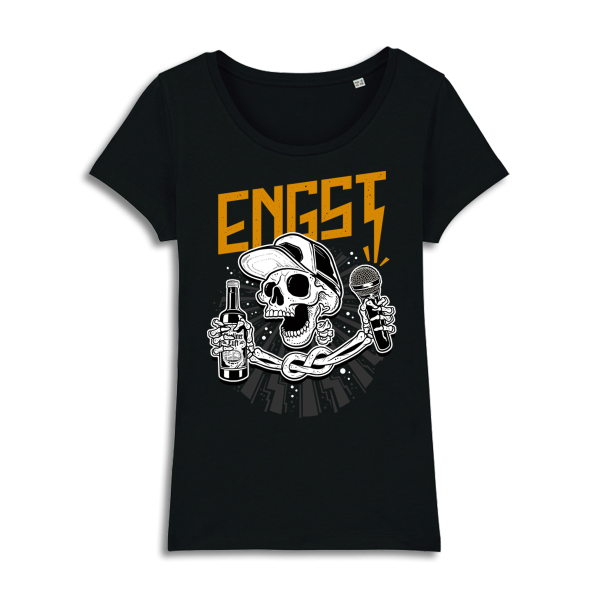 Girlie T-Shirt - Skelett, schwarz