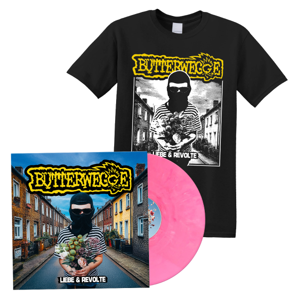 Bundle - Ltd. Special Vinyl + T-Shirt - "Liebe und Revolte" (marbled white/pink)